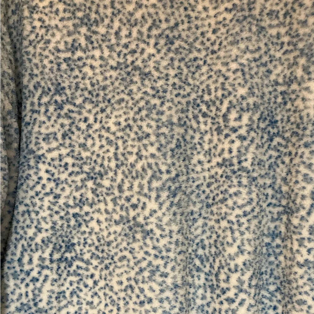 EC Oscar de la Renta Speckled Blue & White Zip-up Duster Size L/XL - Picture 11 of 14